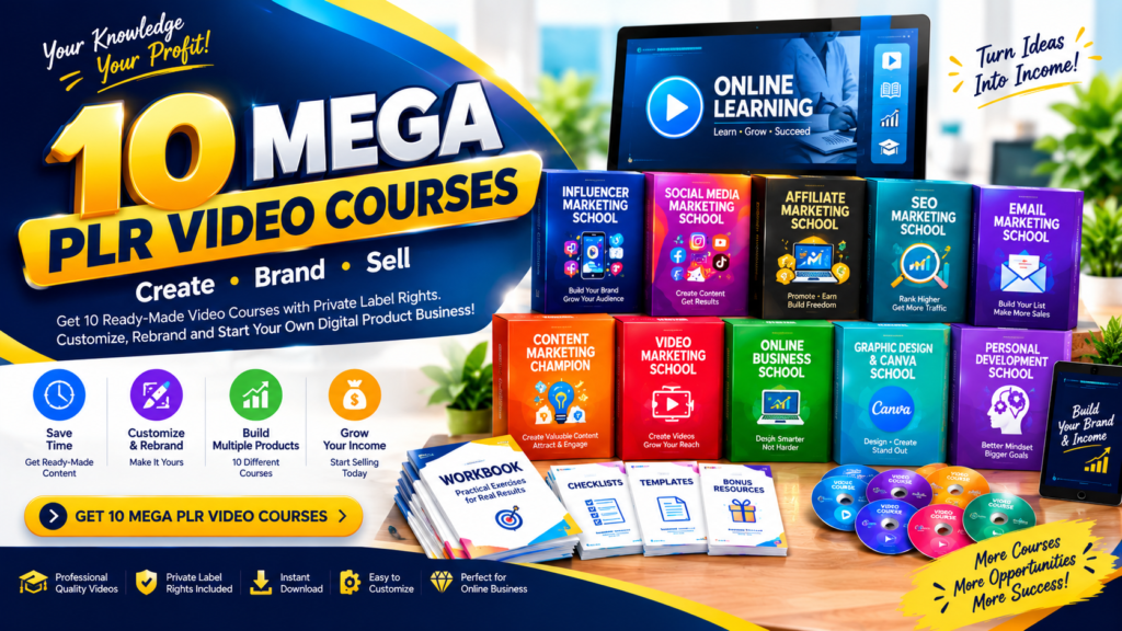 10 MEGA
PLR VIDEO COURSES