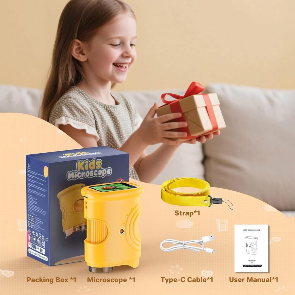 1000X kids digital microscope with 2.0 inch IPS display
