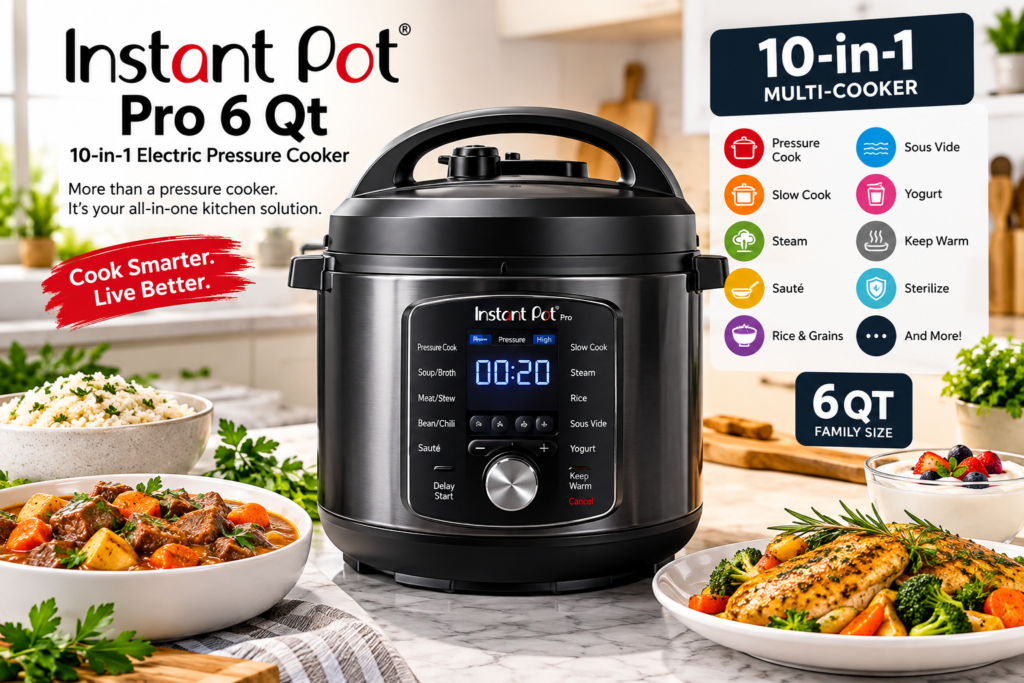 Instant Pot Pro 6 Qt 10-in-1 electric pressure cooker