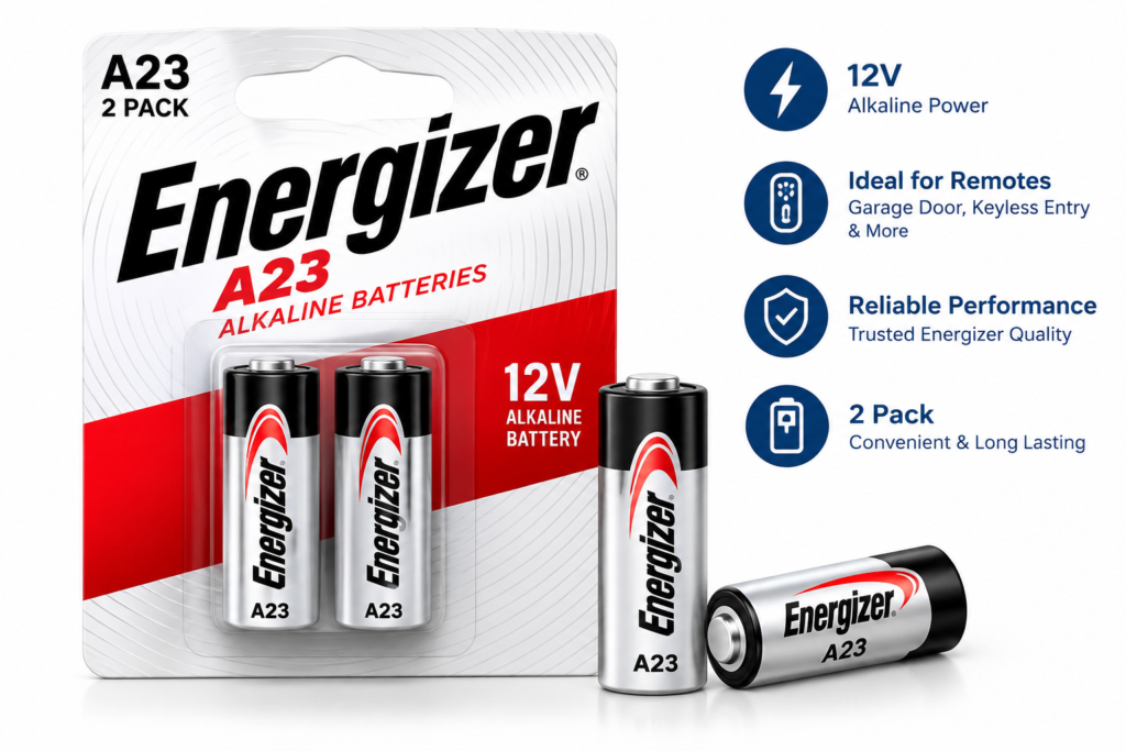 Energizer A23 Batteries 2 Pack 12V alkaline batteries