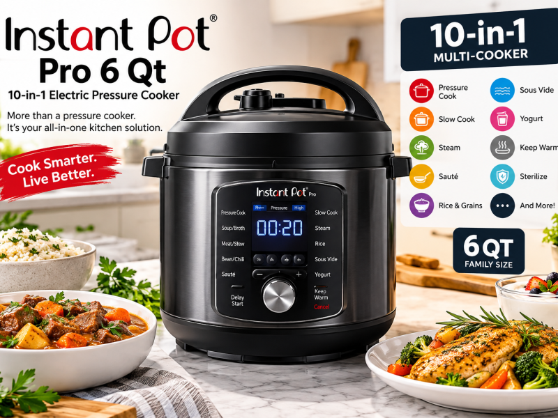 Instant Pot Pro 6 Qt 10-in-1 electric pressure cooker