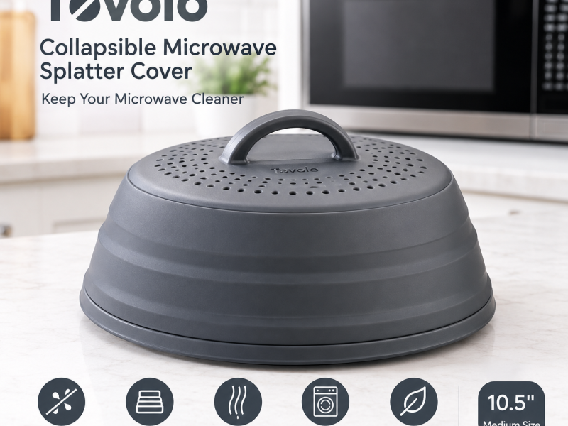 Tovolo Collapsible Microwave Splatter Cover 10.5-inch Charcoal